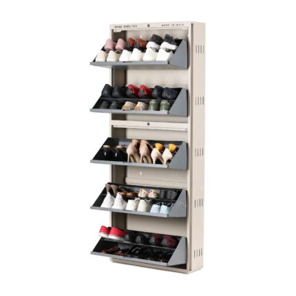 Double Decker 5 Door Metal Shoe Rack