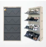Double Decker 4 Door Metal Shoe Rack - Image 2