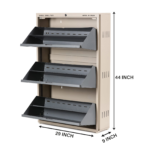 Double Decker 3 Door Metal Shoe Rack - Image 2