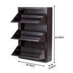 Double Decker 3 Door Metal Shoe Rack - Image 3