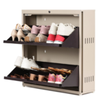 Double Decker 2 Door Metal Shoe Rack