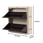 Double Decker 2 Door Metal Shoe Rack - Image 4